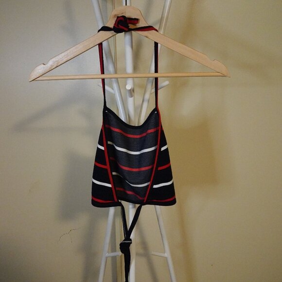 American Apparel Striped Backless Halter Top - Picture 3 of 4